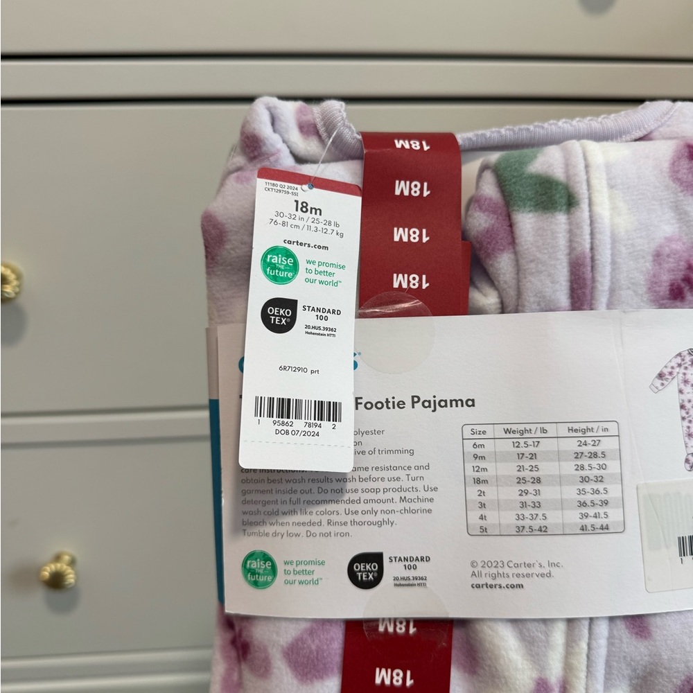 CARTERS fleece footed pajamas - Picture 4 of 7